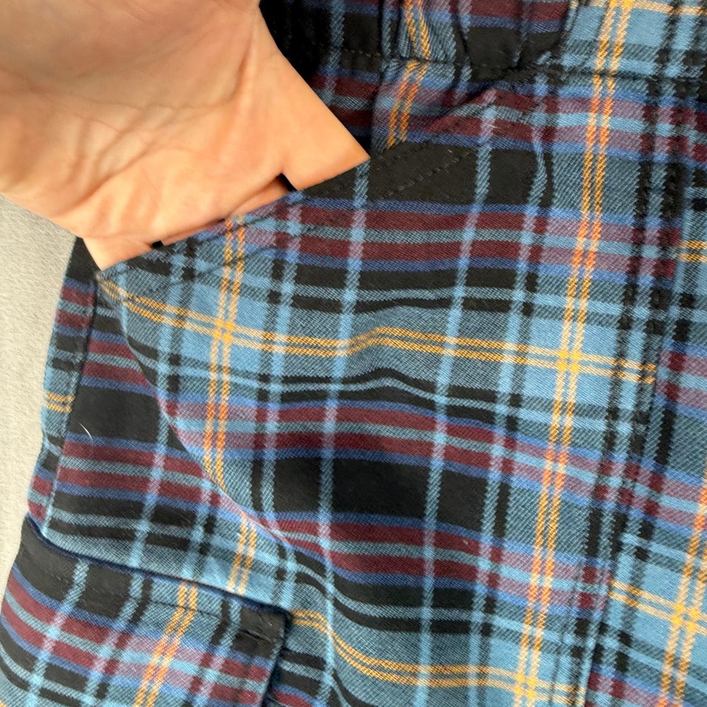 Y2K‎ Plaid Cargo Skirt Juniors 17 Blue Tartan Mini Utility Pockets Grunge Punk - Picture 7 of 11